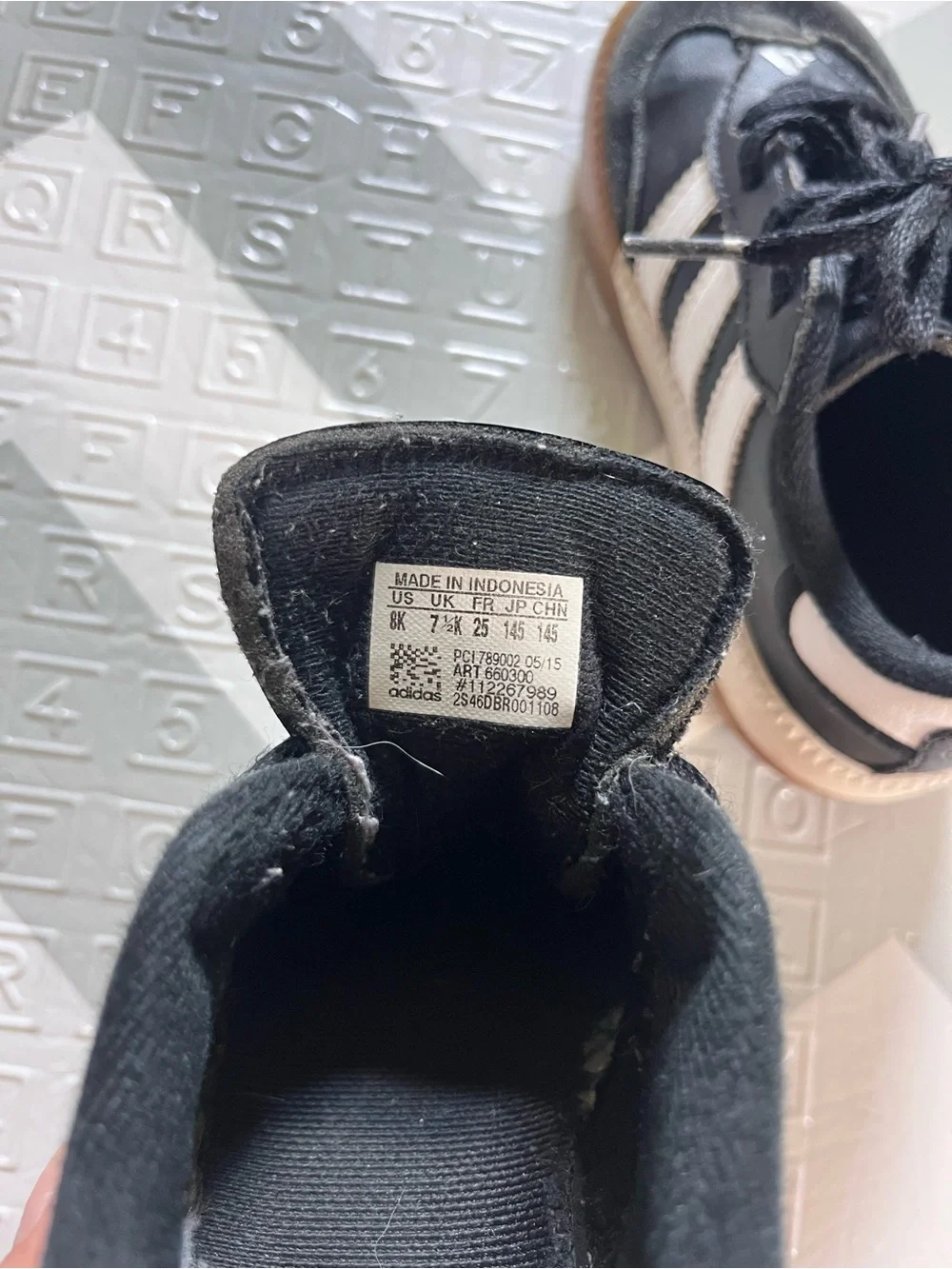 adidas Kids Samba Sneakers - Black/White with Gum Sole